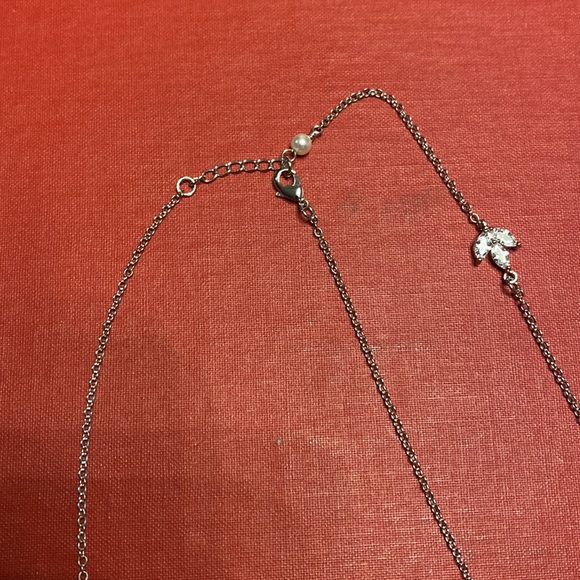 Bridal necklace and bracelet - ivory pearls and CZ - back drop style at clasp - Picture 3 of 10